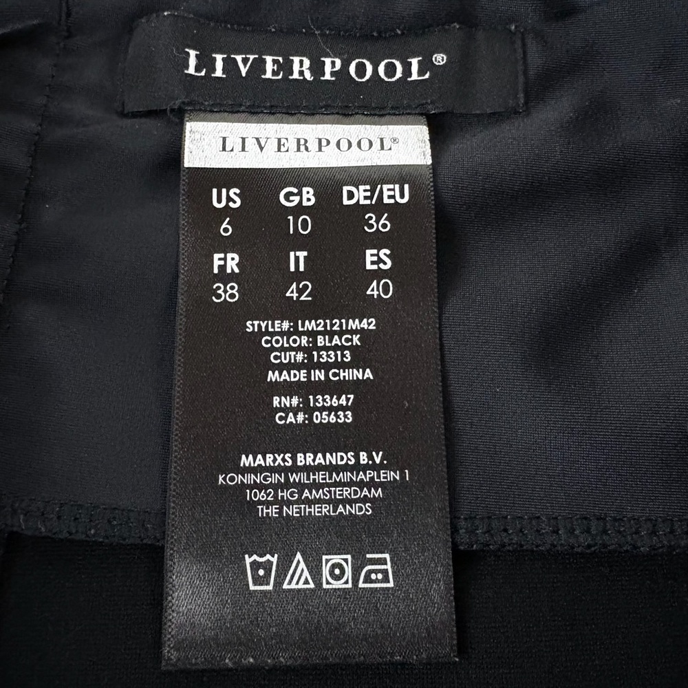 Liverpool Pants Womens 6 Black LM2121M42 Stretch Slim Workwear Preppy (59) - Picture 5 of 7